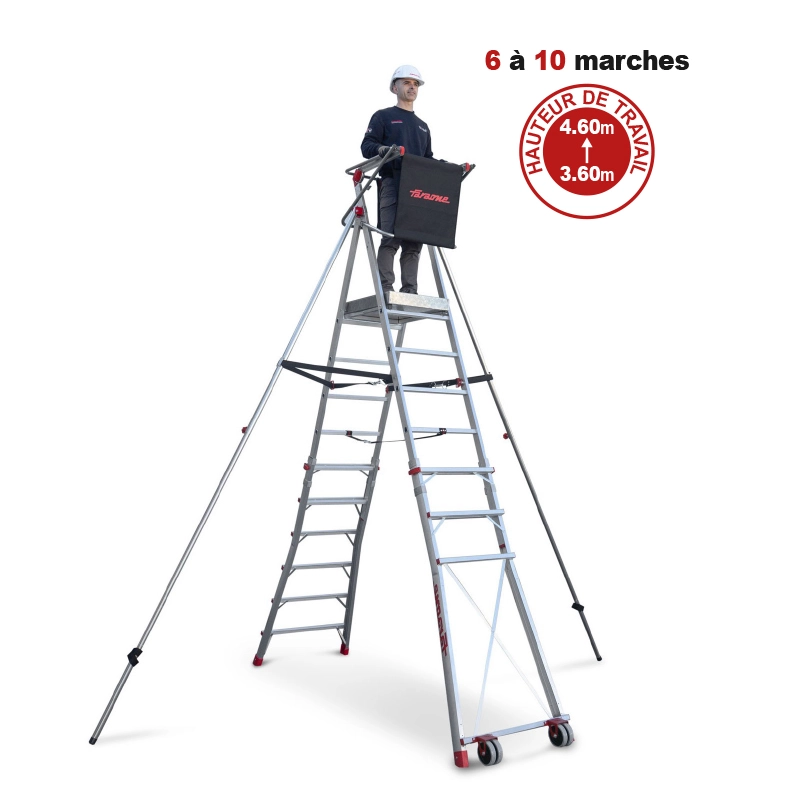 ÉCHELLE TÉLÉSCOPIQUE PLATEFORME ALUMINIUM PLS 6 ÉCHELLE TÉLÉSCOPIQUE PLATEFORME ALUMINIUM PLS 6